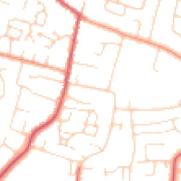 Daytime road noise heatmap for CM2 9TZ