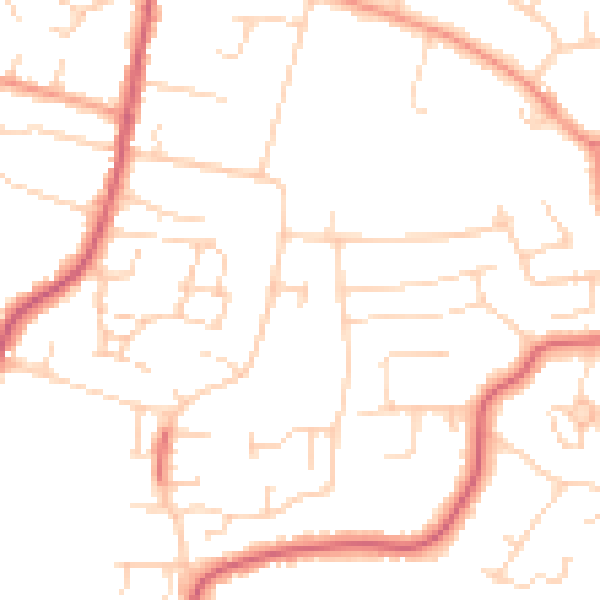 Daytime road noise heatmap for CM2 9UD