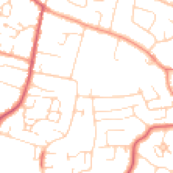 Daytime road noise heatmap for CM2 9UQ