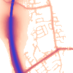 Daytime road noise heatmap for CM22 6GU
