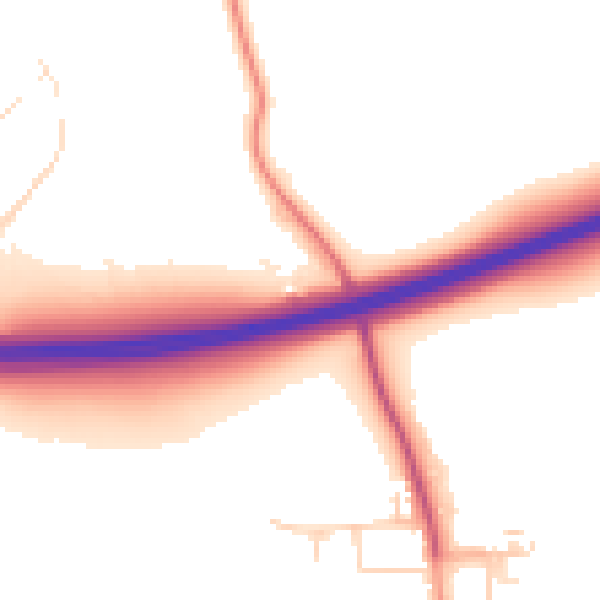 Daytime road noise heatmap for CM22 6PU