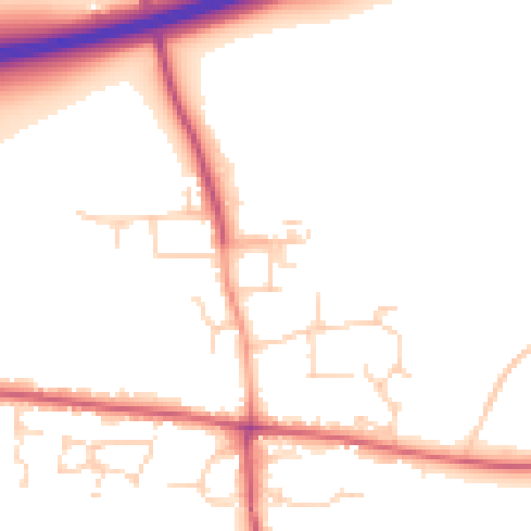 Daytime road noise heatmap for CM22 6RE