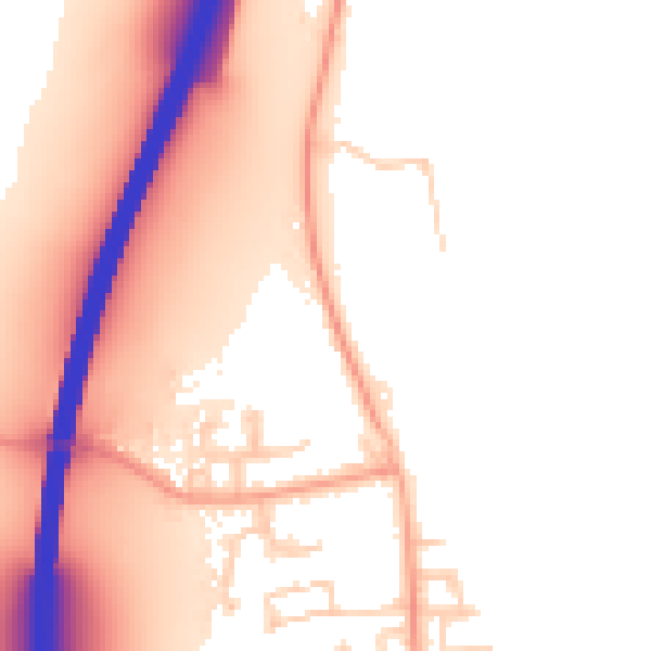 Daytime road noise heatmap for CM22 6UE