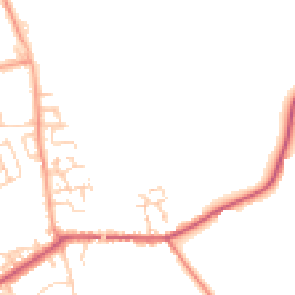 Daytime road noise heatmap for CM22 6ZL