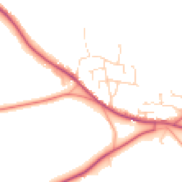 Daytime road noise heatmap for CM22 7DU
