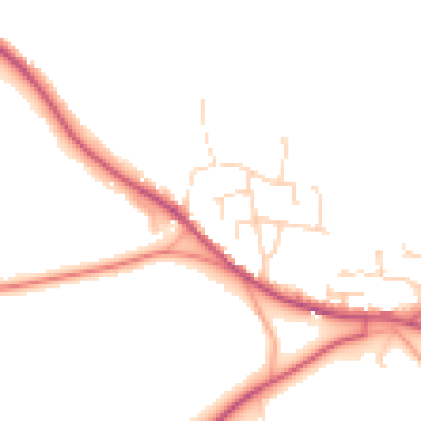 Daytime road noise heatmap for CM22 7EP