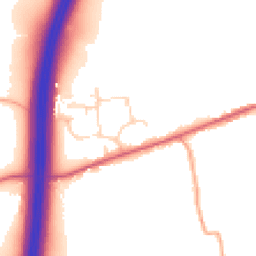 Daytime road noise heatmap for CM22 7NW