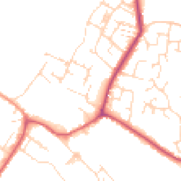 Daytime road noise heatmap for CM9 4AJ