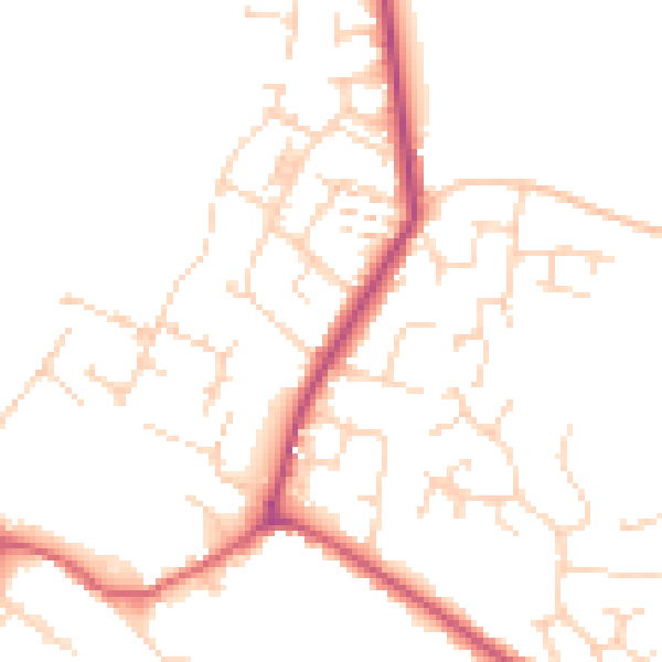 Daytime road noise heatmap for CM9 4AL