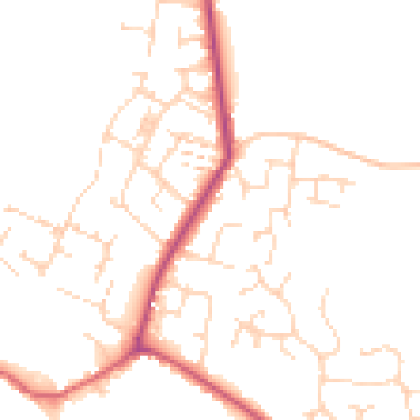 Daytime road noise heatmap for CM9 4AN