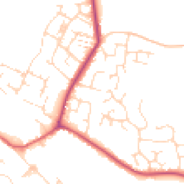 Daytime road noise heatmap for CM9 4AP
