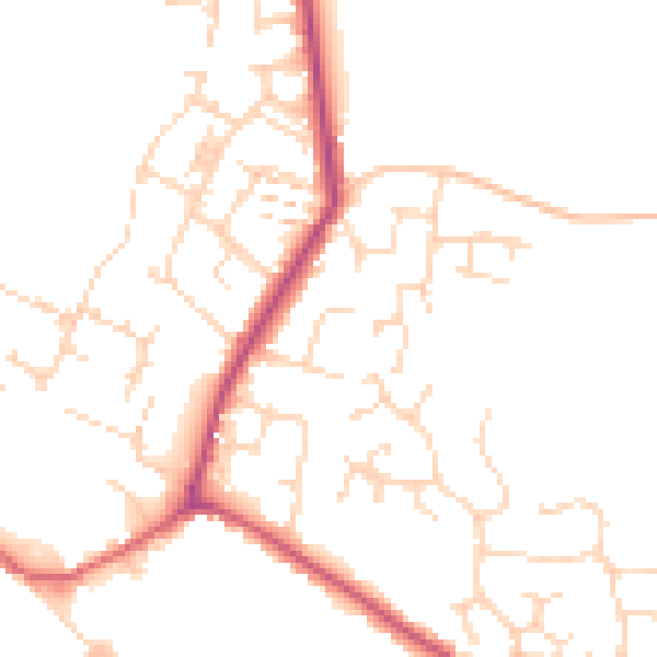 Daytime road noise heatmap for CM9 4AR