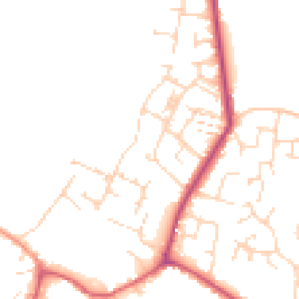 Daytime road noise heatmap for CM9 4AS