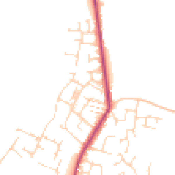 Daytime road noise heatmap for CM9 4AU
