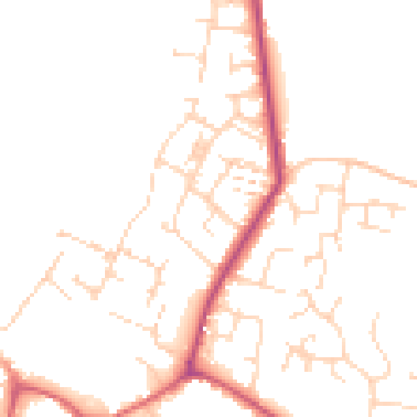 Daytime road noise heatmap for CM9 4AX