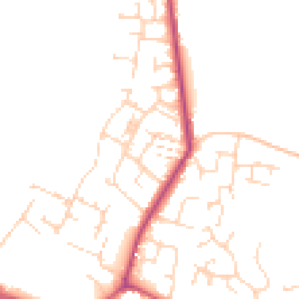 Daytime road noise heatmap for CM9 4AZ