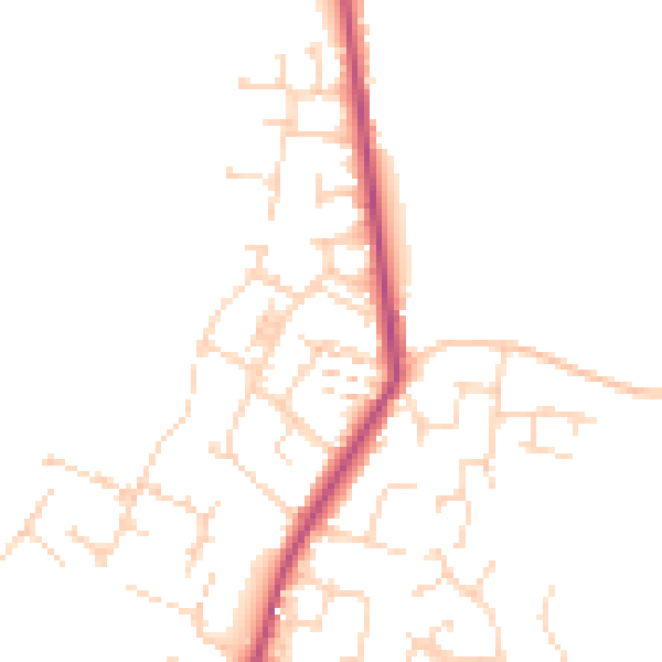 Daytime road noise heatmap for CM9 4BA
