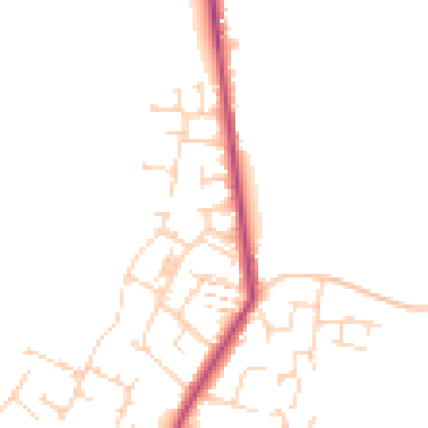 Daytime road noise heatmap for CM9 4BB