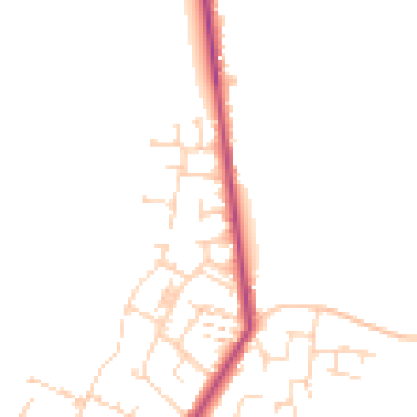 Daytime road noise heatmap for CM9 4BD