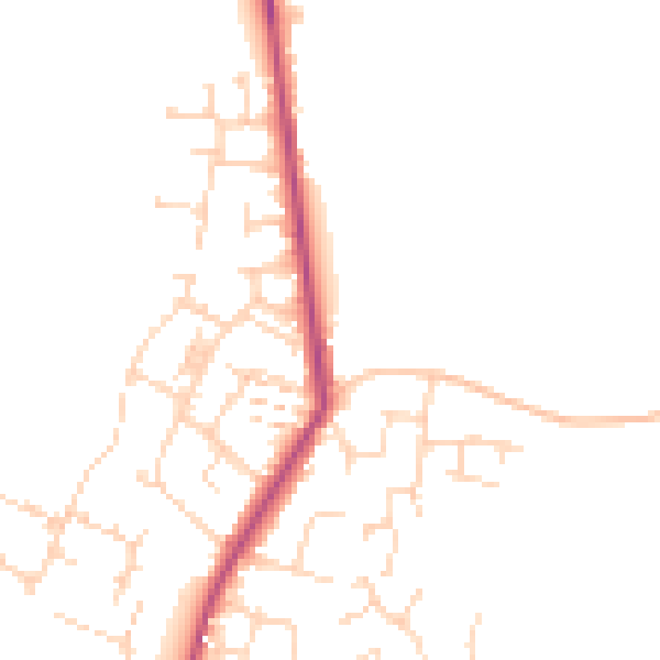 Daytime road noise heatmap for CM9 4BE