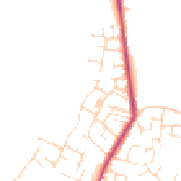 Daytime road noise heatmap for CM9 4BJ