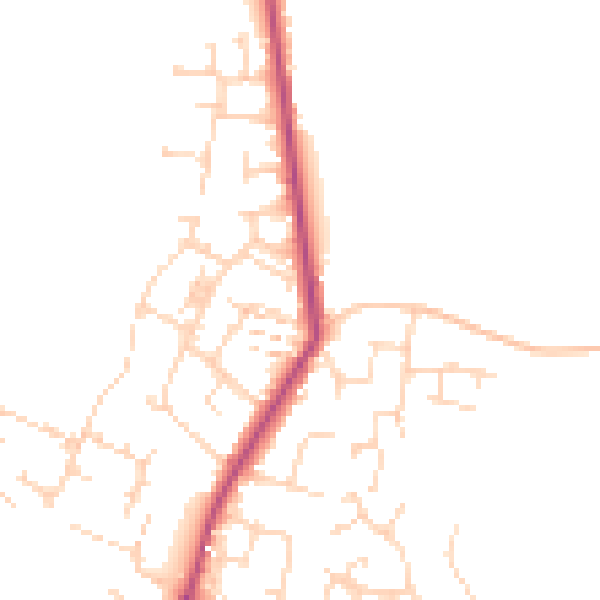 Daytime road noise heatmap for CM9 4BN
