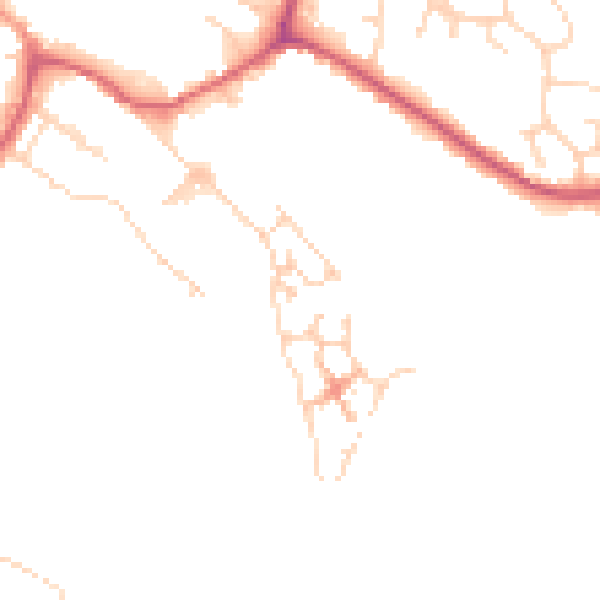 Daytime road noise heatmap for CM9 4BU