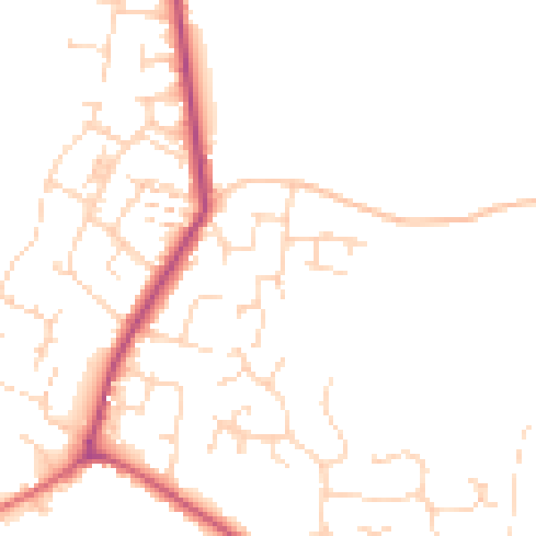 Daytime road noise heatmap for CM9 4BW