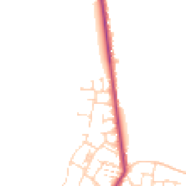 Daytime road noise heatmap for CM9 4DG