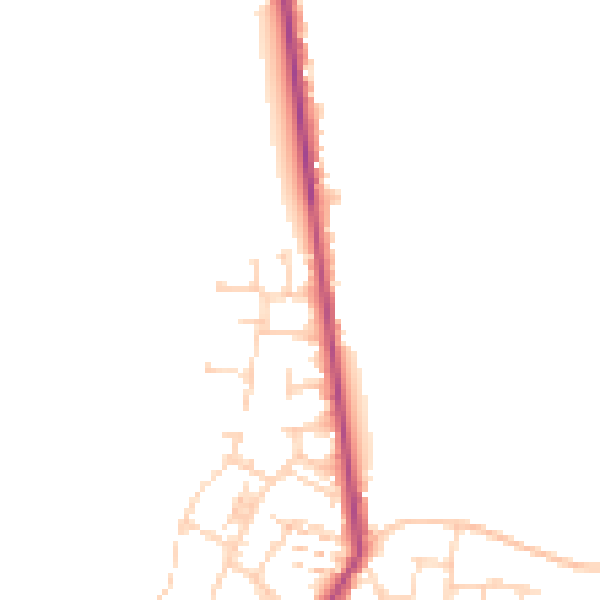 Daytime road noise heatmap for CM9 4DH