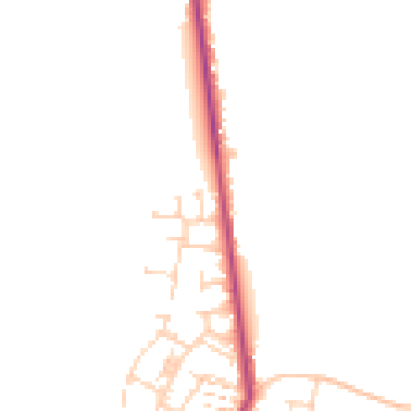 Daytime road noise heatmap for CM9 4DJ