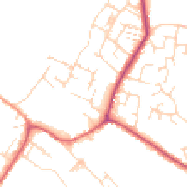 Daytime road noise heatmap for CM9 4ED