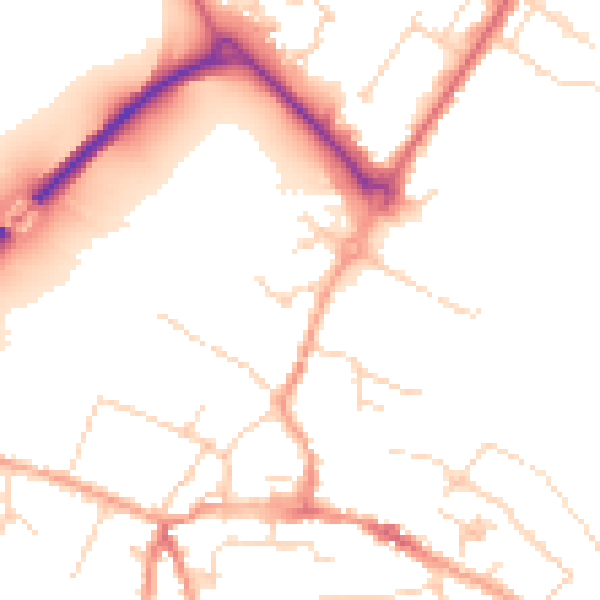 Daytime road noise heatmap for CM9 4JB