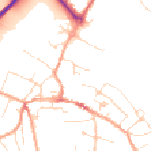 Daytime road noise heatmap for CM9 4LG