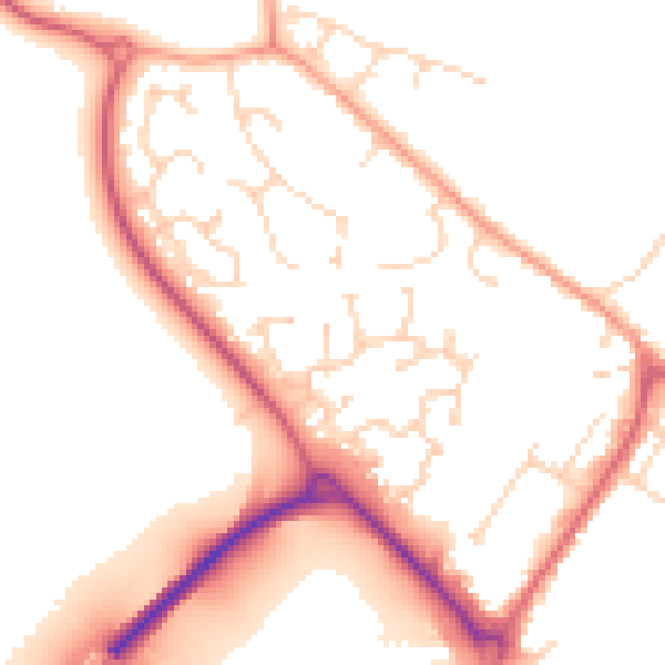 Daytime road noise heatmap for CM9 4PG
