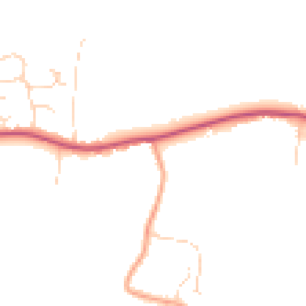 Daytime road noise heatmap for CM9 4RG