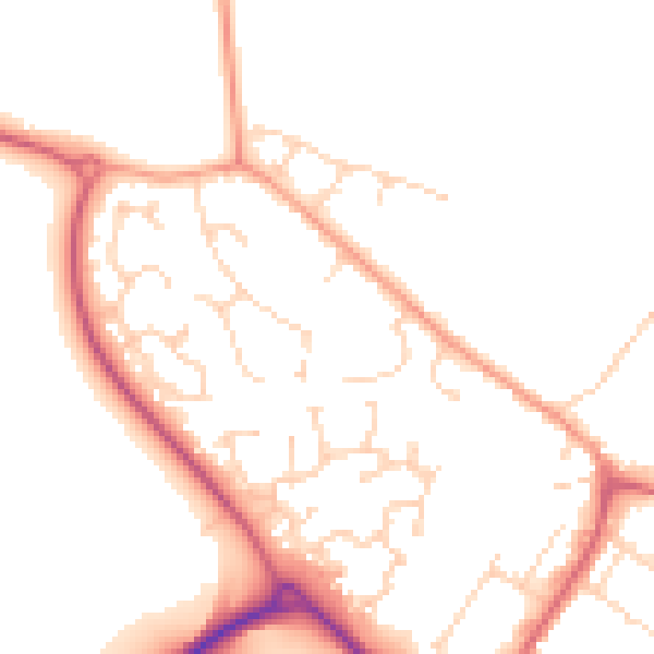 Daytime road noise heatmap for CM9 4SJ