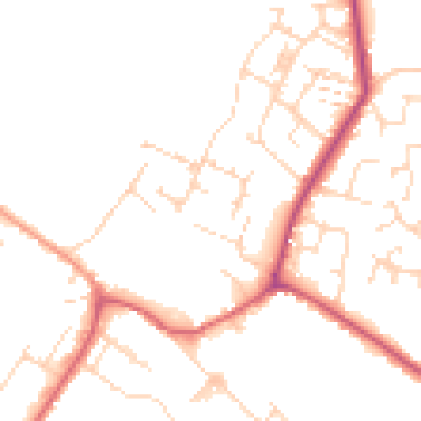Daytime road noise heatmap for CM9 4TR
