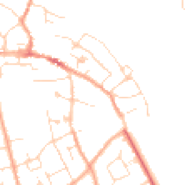Daytime road noise heatmap for CM9 5AF