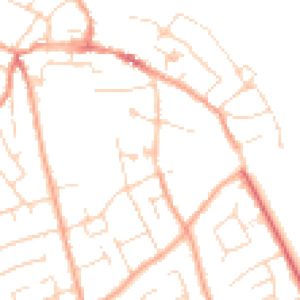 Daytime road noise heatmap for CM9 5AH