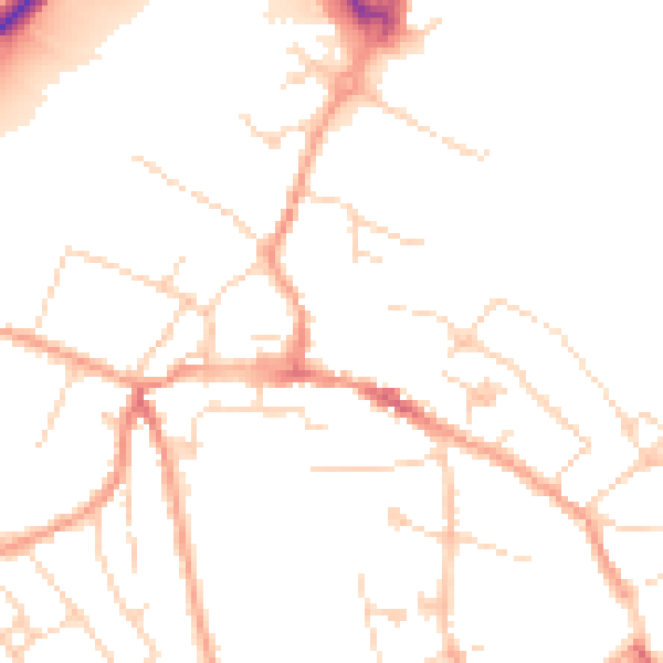 Daytime road noise heatmap for CM9 5AJ