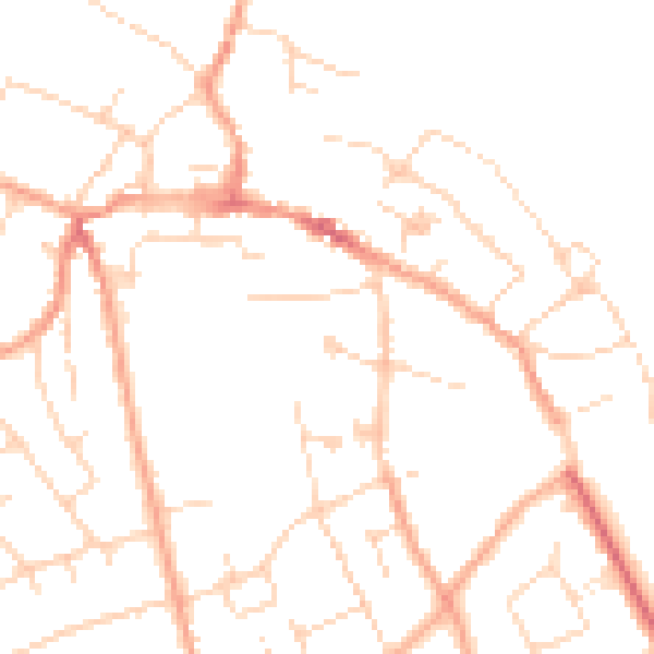 Daytime road noise heatmap for CM9 5DJ