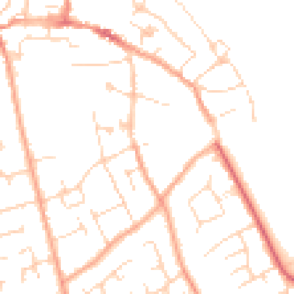 Daytime road noise heatmap for CM9 5DW