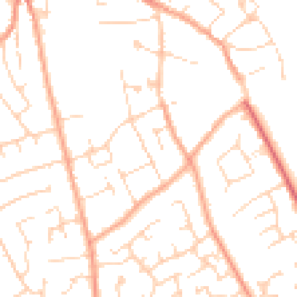 Daytime road noise heatmap for CM9 5DX