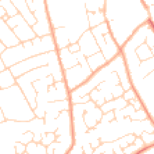 Daytime road noise heatmap for CM9 5EJ