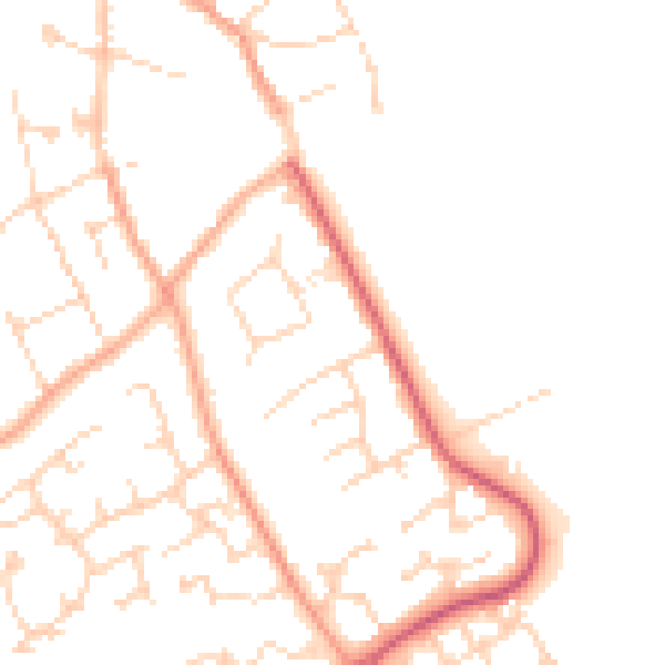 Daytime road noise heatmap for CM9 5FP