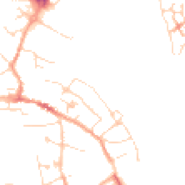 Daytime road noise heatmap for CM9 5HG