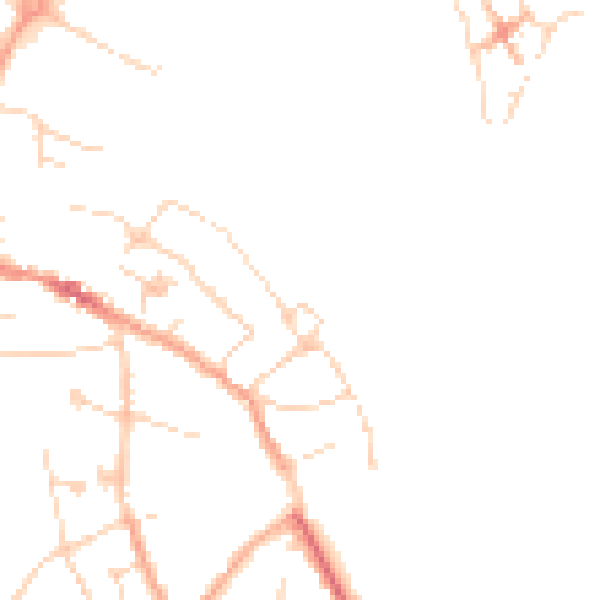 Daytime road noise heatmap for CM9 5HT
