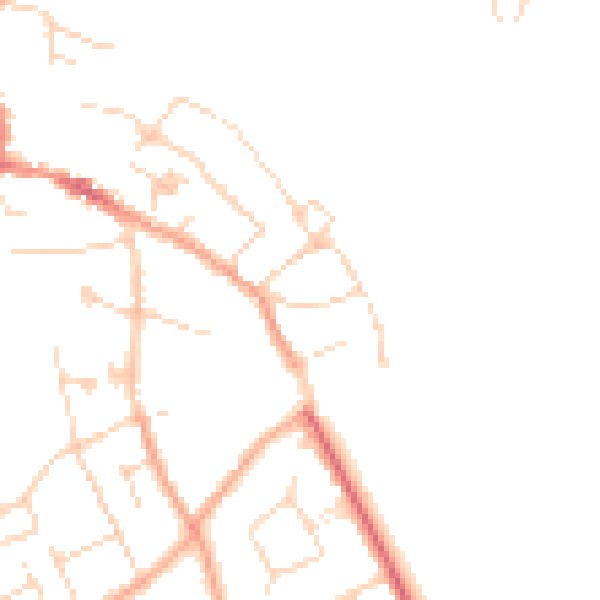 Daytime road noise heatmap for CM9 5HW