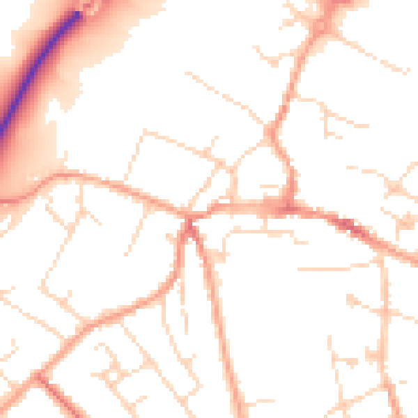 Daytime road noise heatmap for CM9 5PB